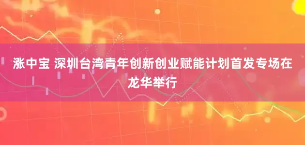 涨中宝 深圳台湾青年创新创业赋能计划首发专场在龙华举行